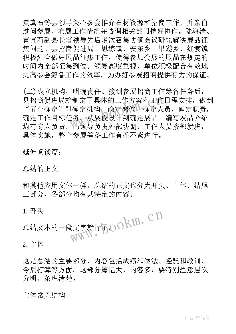 体博会全称 参加会展工作总结(模板5篇)