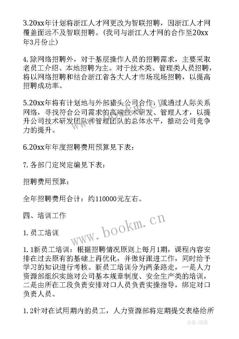 寺院义工年终总结发言稿 HR工作计划表(通用5篇)