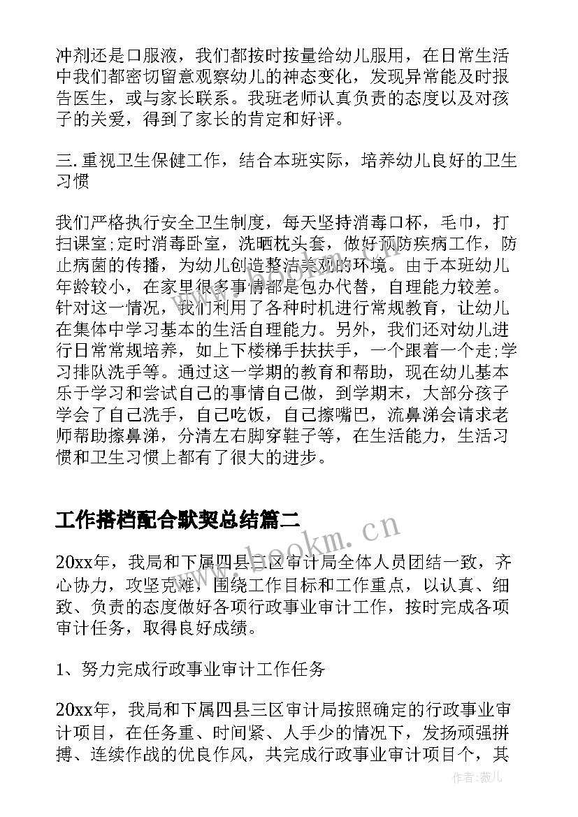 2023年工作搭档配合默契总结(大全5篇)