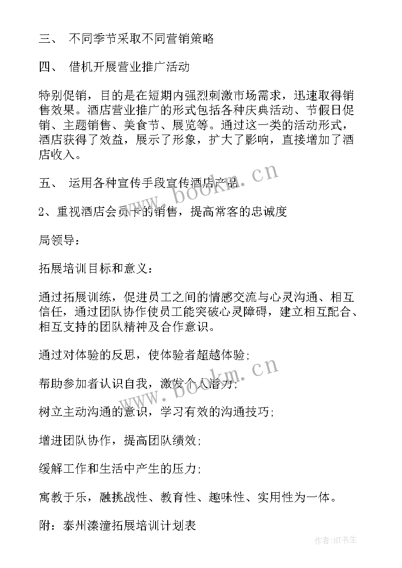 2023年酒店项目开发培训方案(大全5篇)