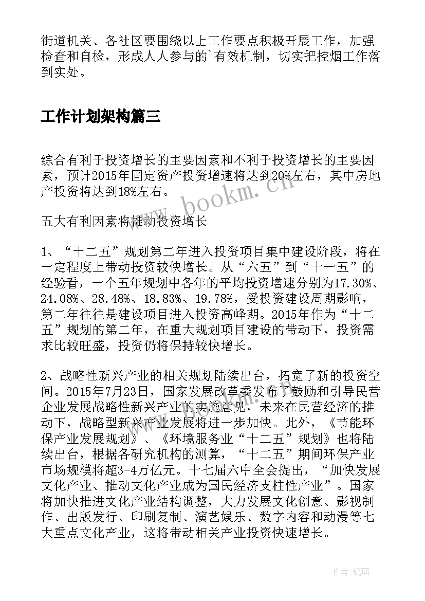 最新工作计划架构(精选9篇)