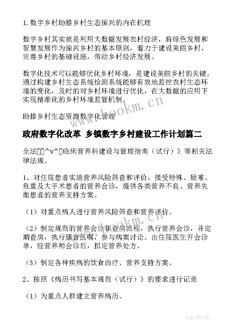 2023年政府数字化改革 乡镇数字乡村建设工作计划(通用5篇)