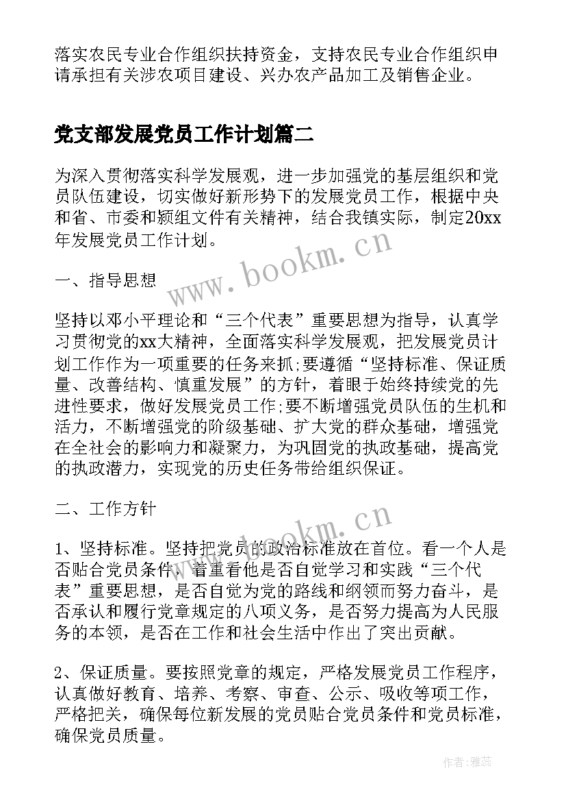 党支部发展党员工作计划(精选6篇)