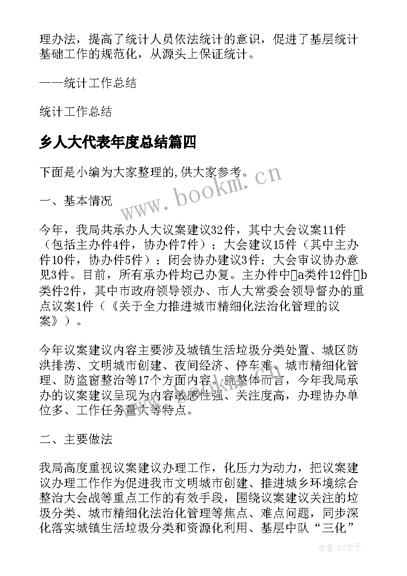 最新乡人大代表年度总结(实用8篇)