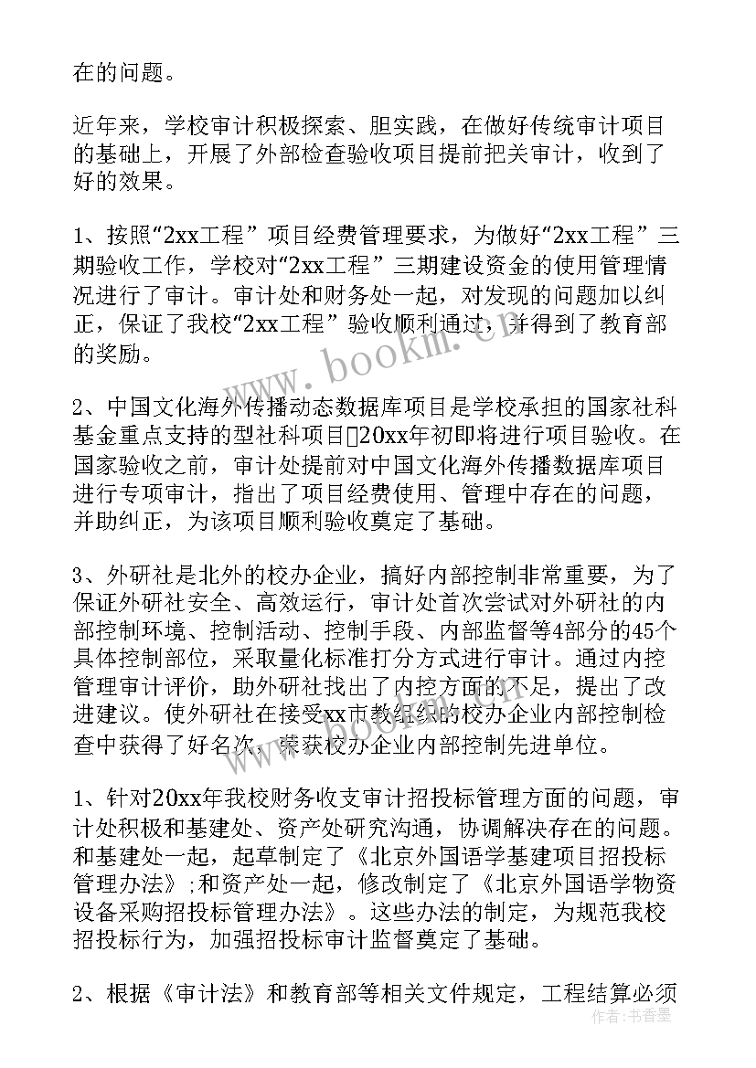 最新校审意见 高校审计个人年终工作总结(优质8篇)