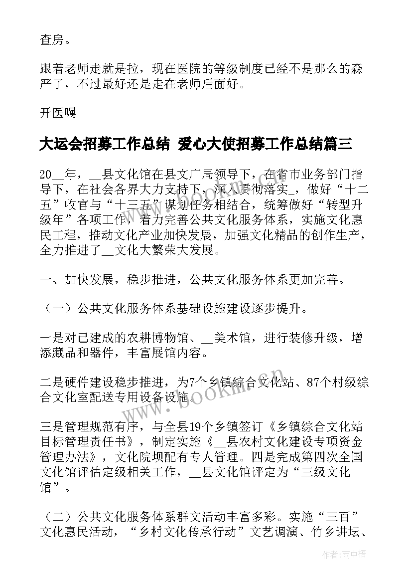 2023年大运会招募工作总结 爱心大使招募工作总结(汇总5篇)