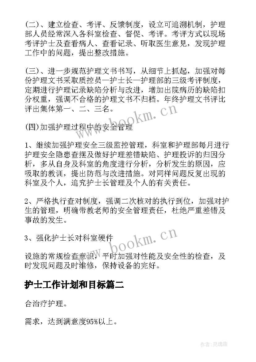 护士工作计划和目标(实用5篇)