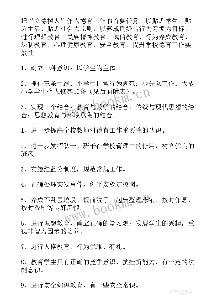 小学课程中心工作计划 小学工作计划(通用10篇)