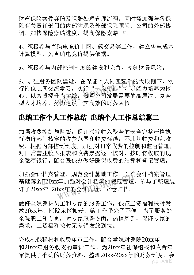 2023年出纳工作个人工作总结 出纳个人工作总结(大全10篇)