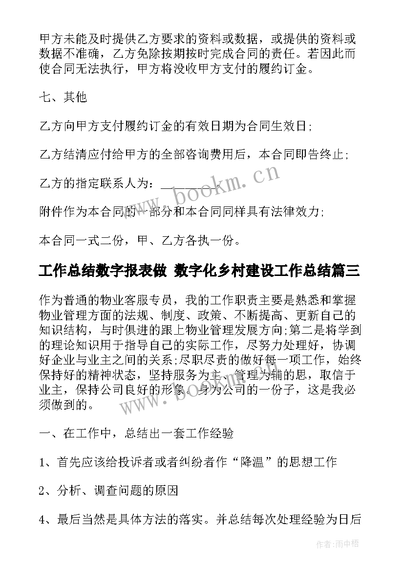 工作总结数字报表做 数字化乡村建设工作总结(汇总7篇)