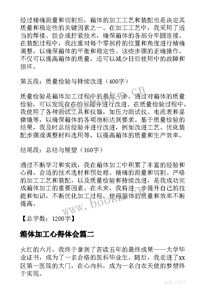 最新箱体加工心得体会(精选9篇)