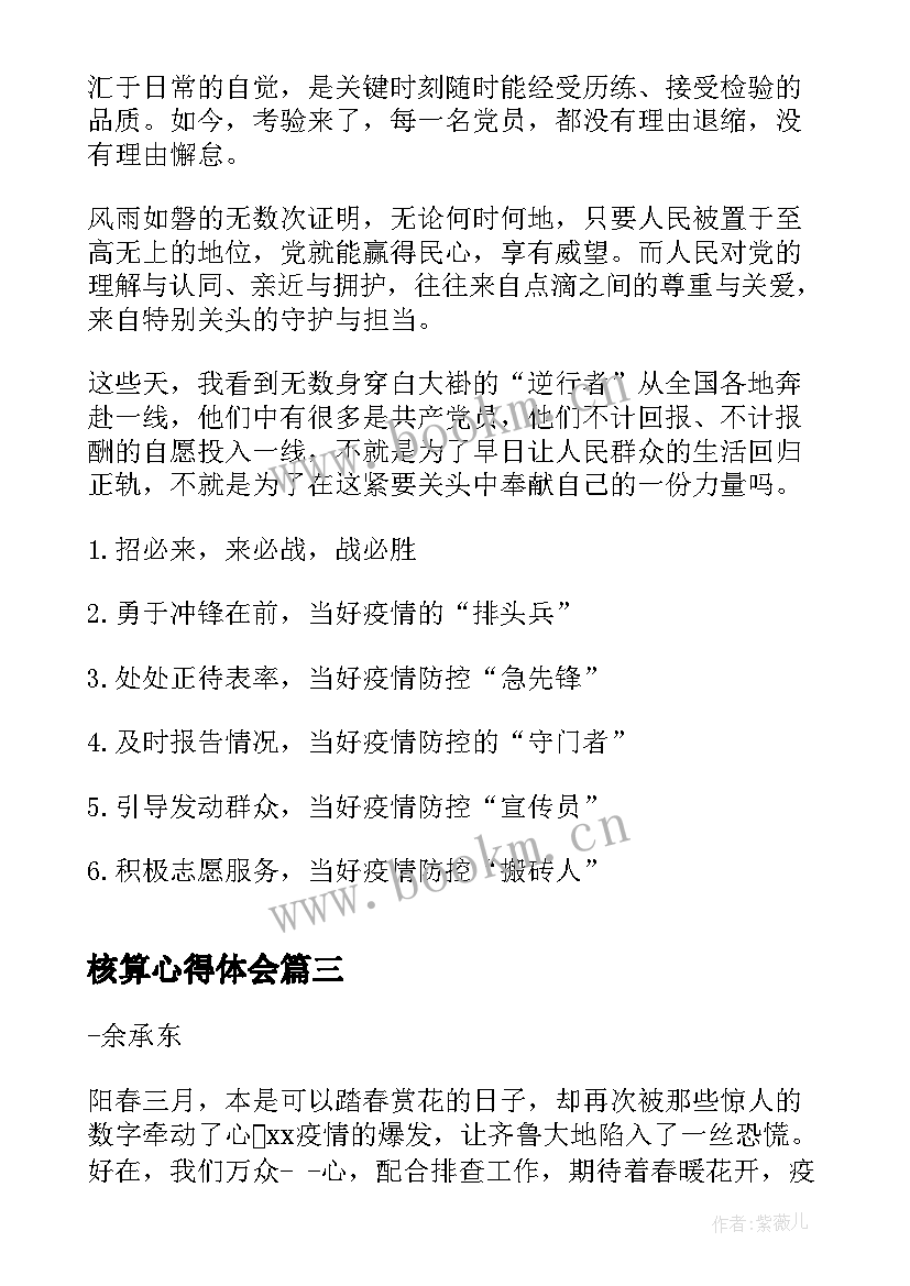 2023年核算心得体会(精选5篇)