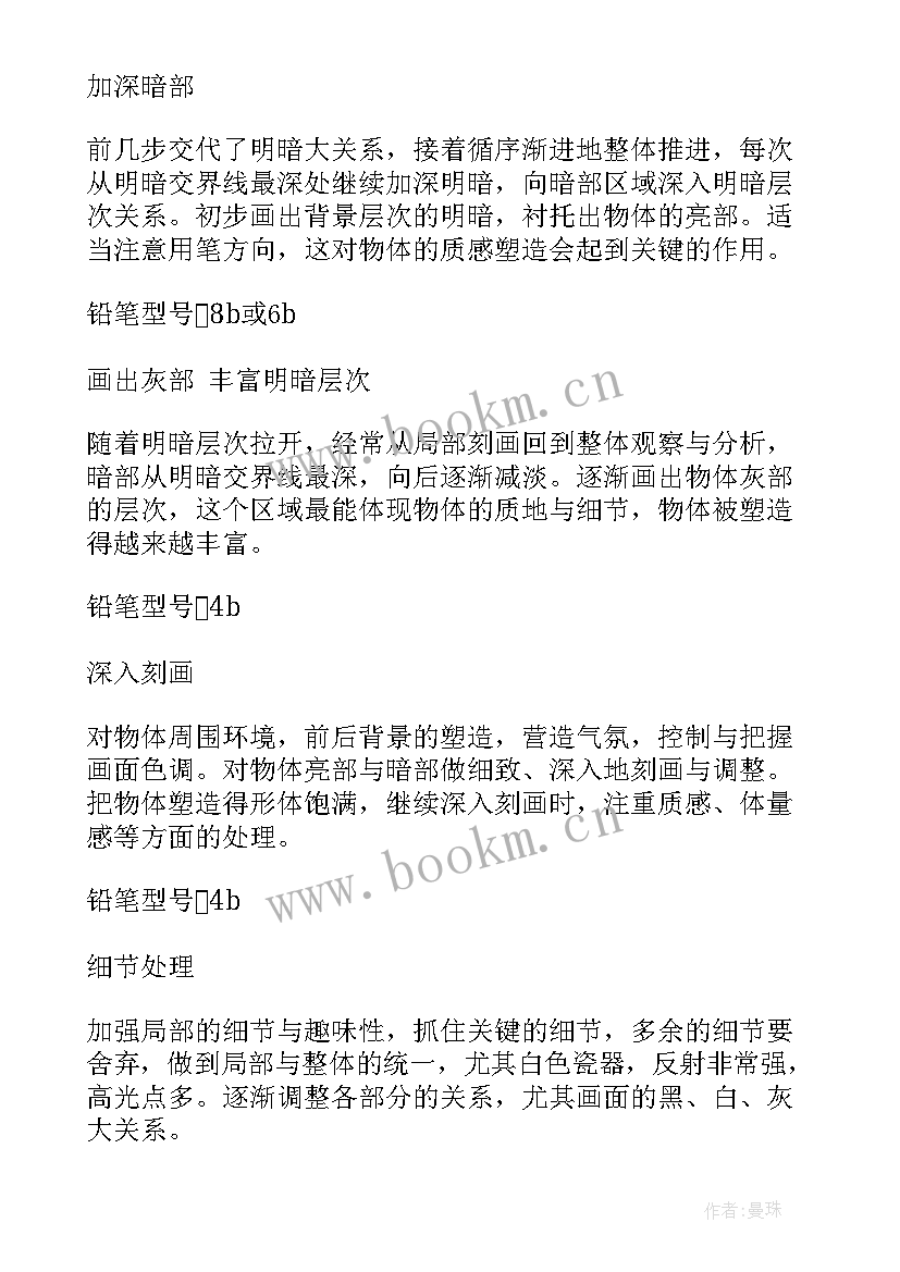 2023年静物素描总结报告 学习静物素生的基本步骤(大全5篇)