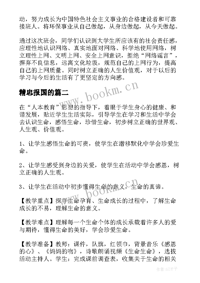 精忠报国的 班会活动总结(精选7篇)