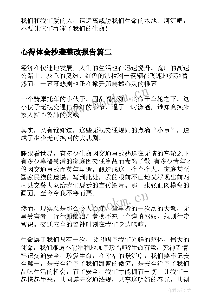 心得体会抄袭整改报告(优秀5篇)