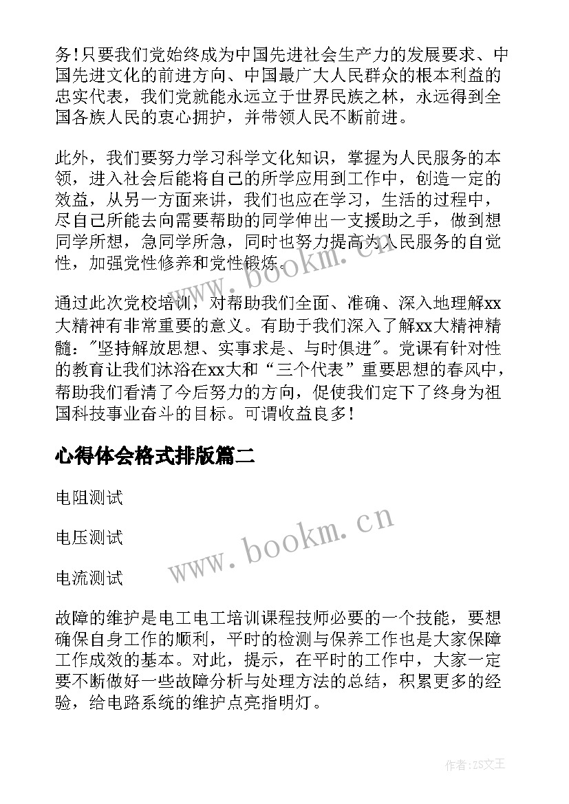 最新心得体会格式排版(优质10篇)