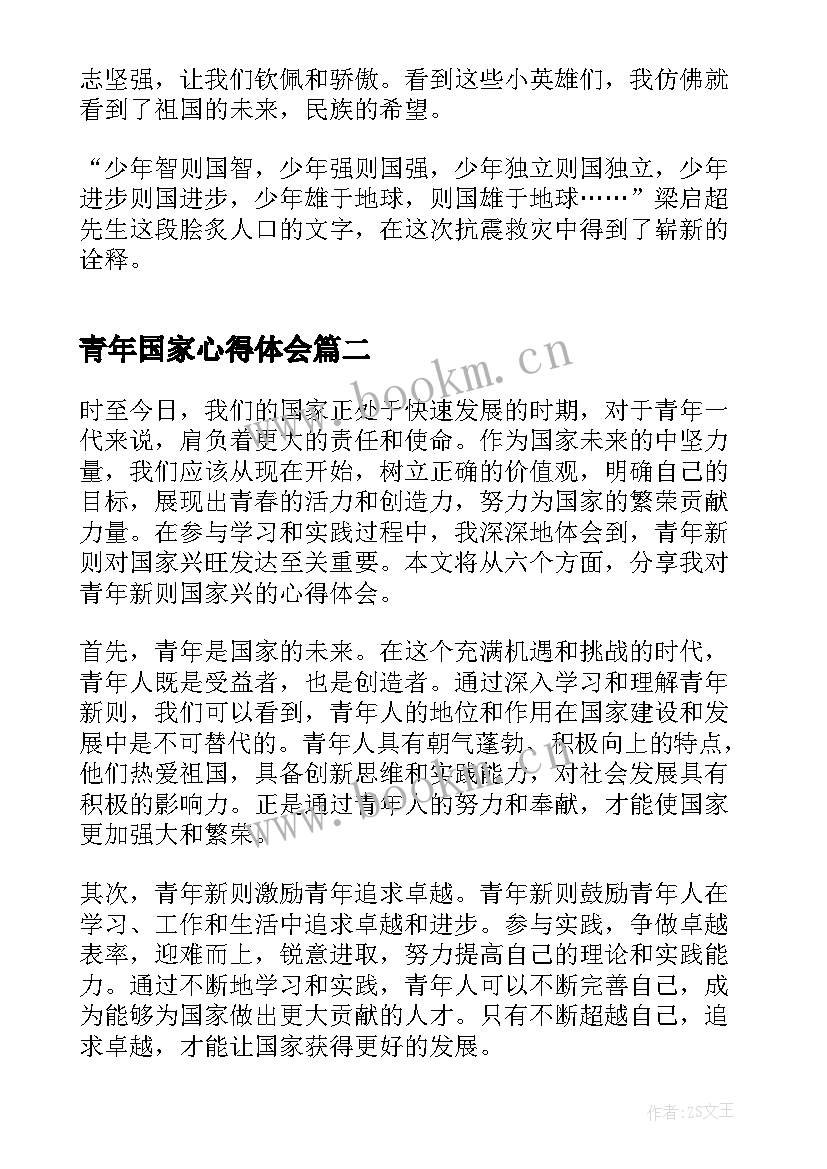 最新青年国家心得体会(大全5篇)