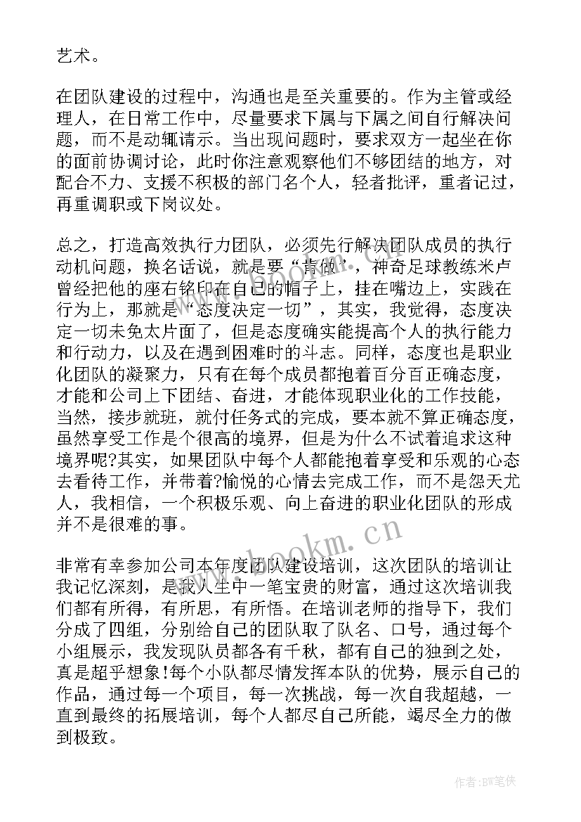 2023年木业工作总结 团队建设心得体会(大全7篇)