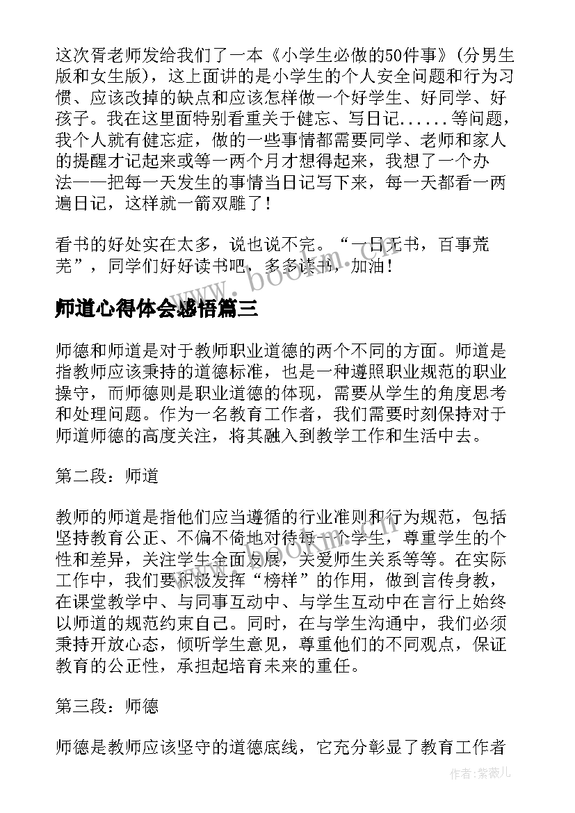 2023年师道心得体会感悟(精选7篇)