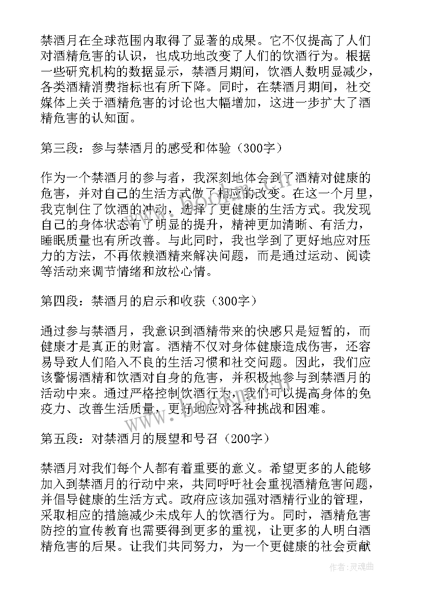 最新禁酒令个人心得体会 禁酒心得体会(实用7篇)