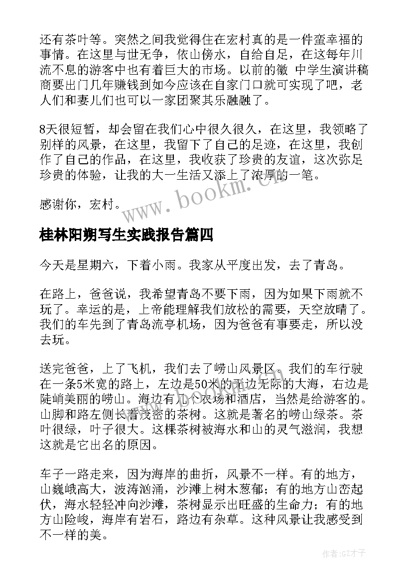 2023年桂林阳朔写生实践报告 美术写生心得体会(通用5篇)