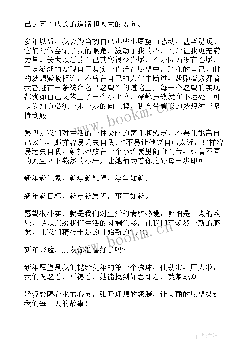 2023年描绘愿望心得体会 新年的愿望心得体会(模板5篇)