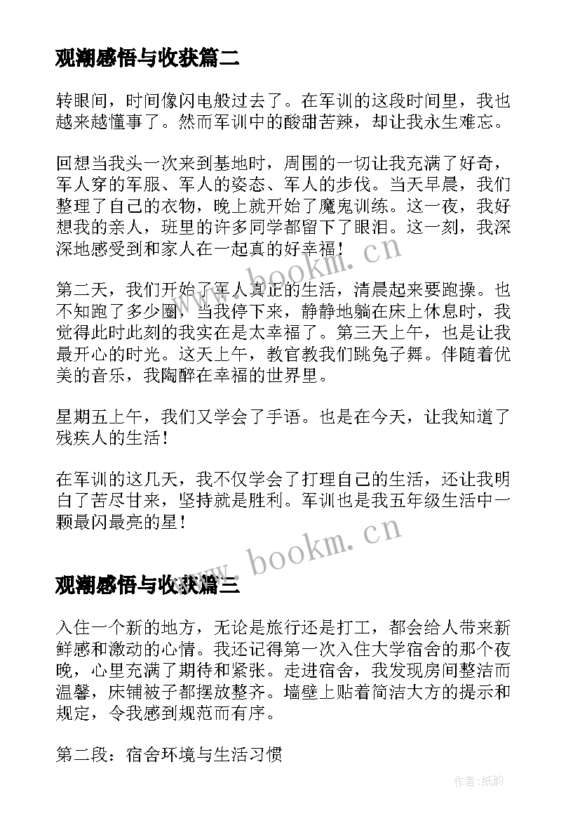 最新观潮感悟与收获(精选6篇)