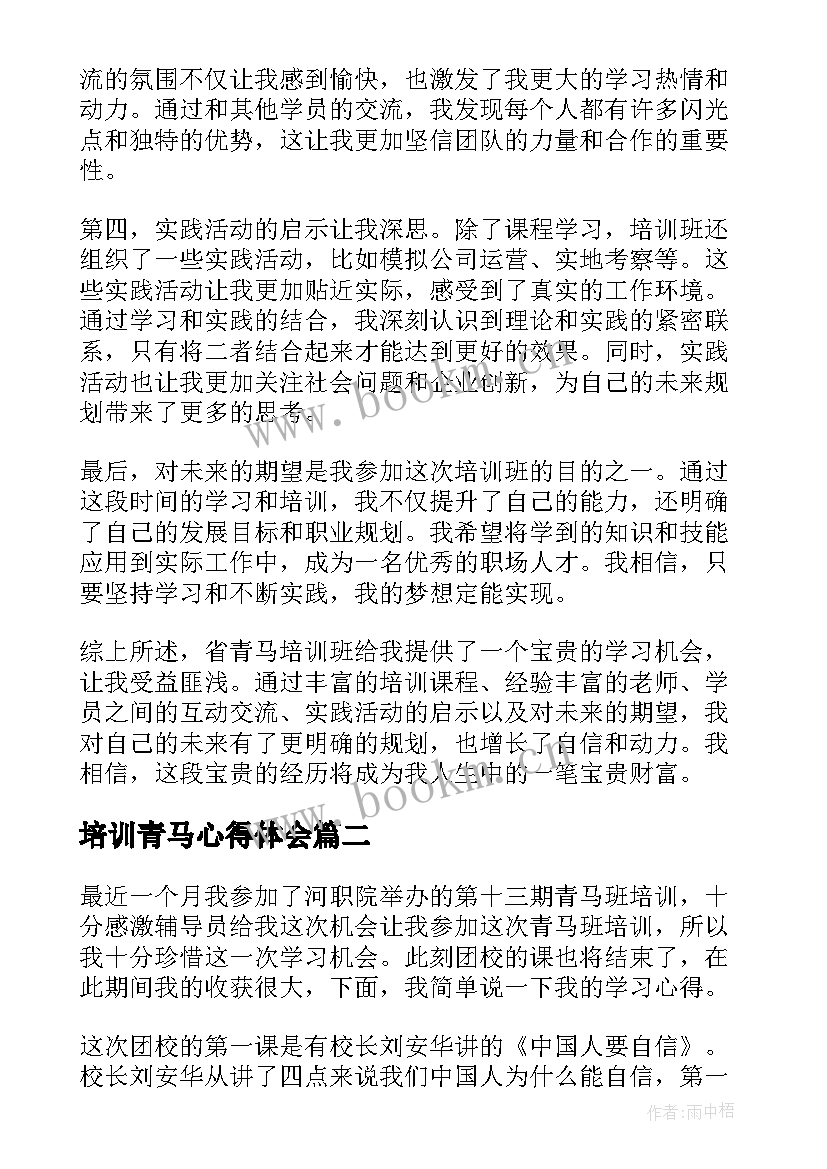 2023年培训青马心得体会(精选5篇)