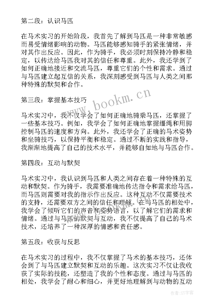 2023年马术课心得体会(精选7篇)