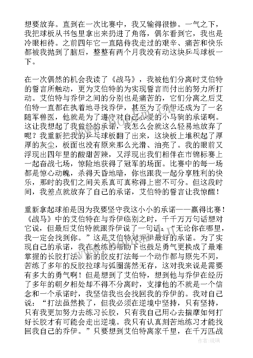 最新战马心得体会(大全8篇)