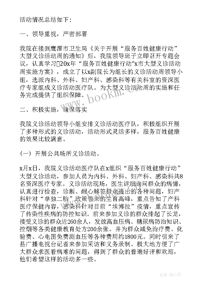 最新出去义诊心得体会范文 社区义诊活动心得体会(模板5篇)