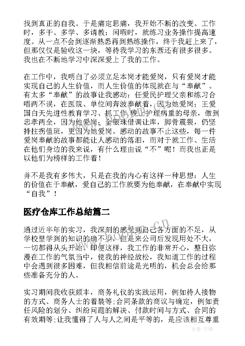 2023年医疗仓库工作总结(模板5篇)