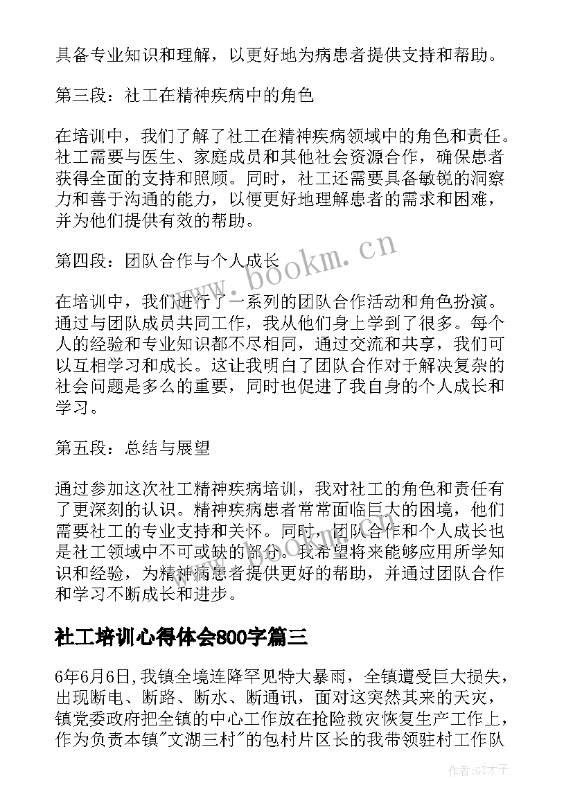 2023年社工培训心得体会800字(优秀10篇)