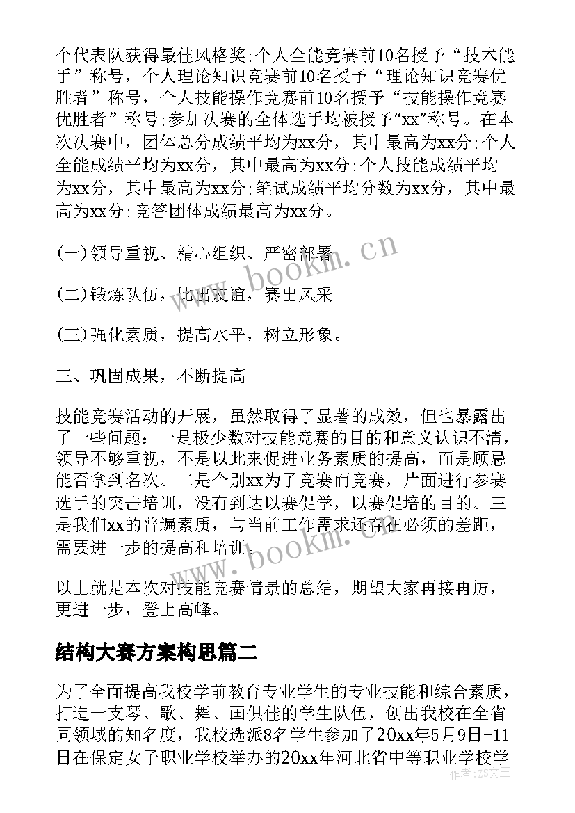 最新结构大赛方案构思(精选5篇)