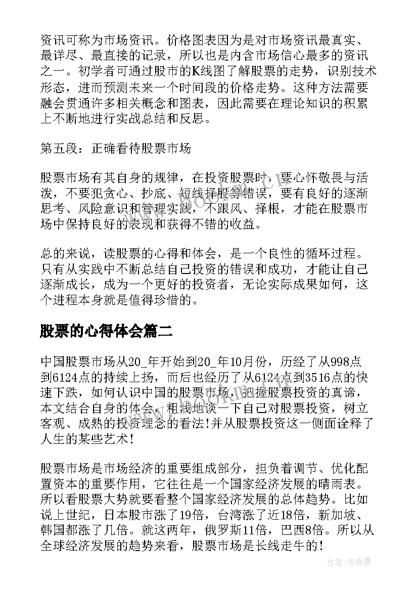 2023年股票的心得体会(模板7篇)