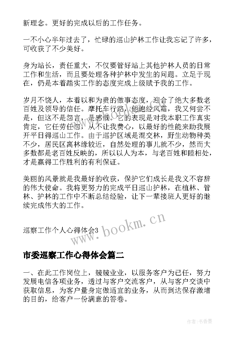 市委巡察工作心得体会 巡察工作个人心得体会(优质5篇)