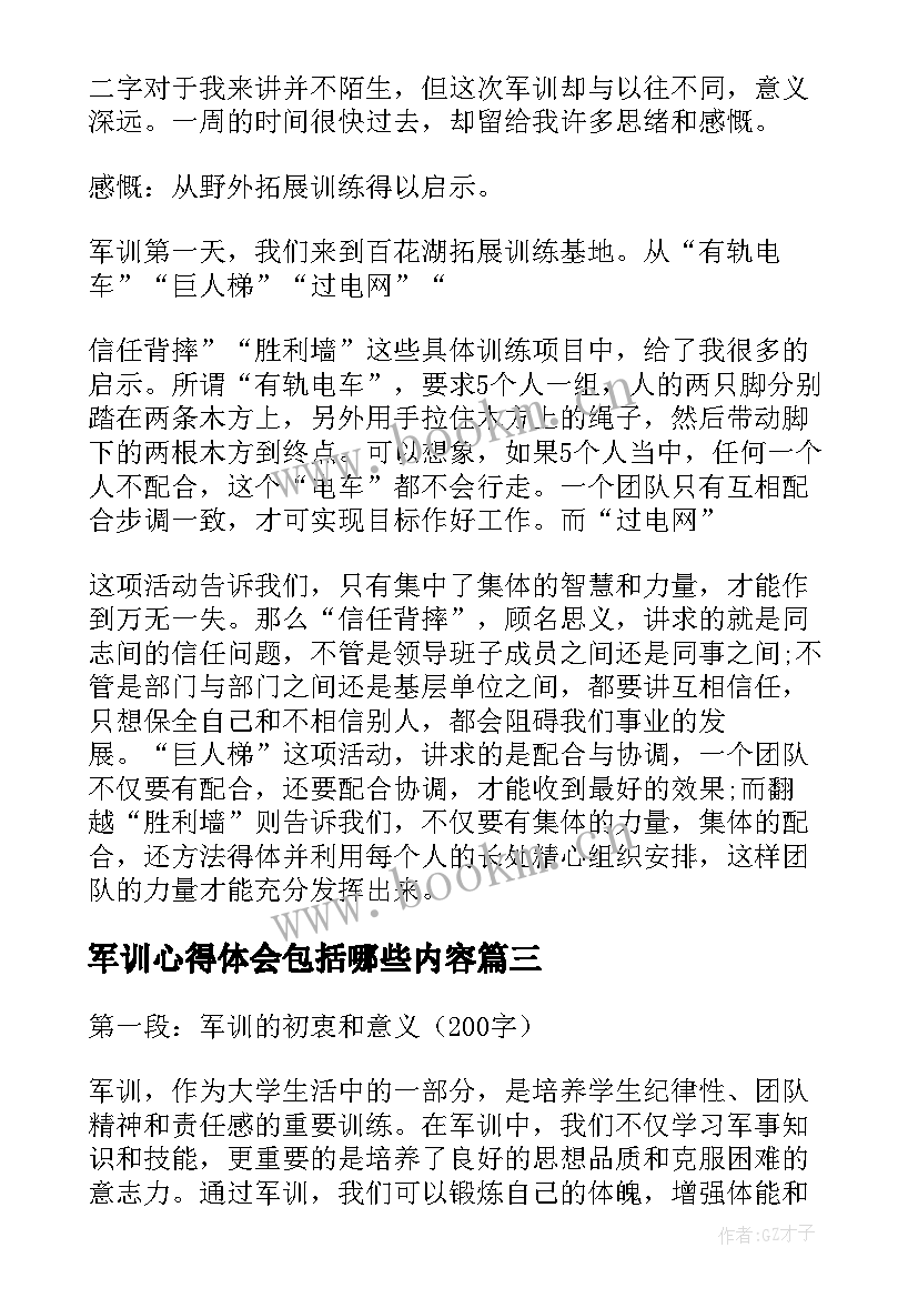 最新军训心得体会包括哪些内容(精选6篇)