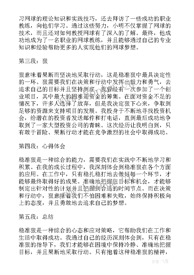 2023年稳准狠具体指什么 稳准狠心得体会(实用7篇)