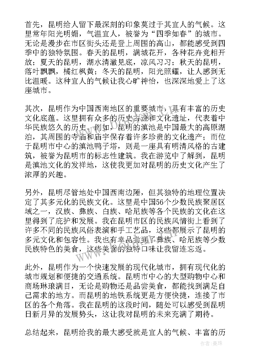 2023年玩昆明心得体会300字(实用8篇)