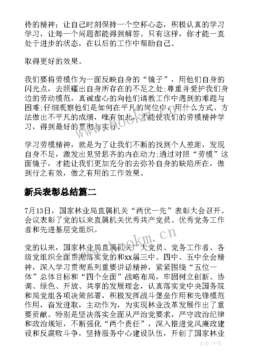 2023年新兵表彰总结(精选7篇)