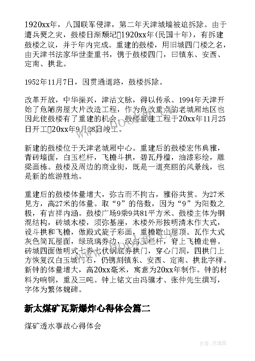 新太煤矿瓦斯爆炸心得体会 天津大爆炸心得体会(大全5篇)