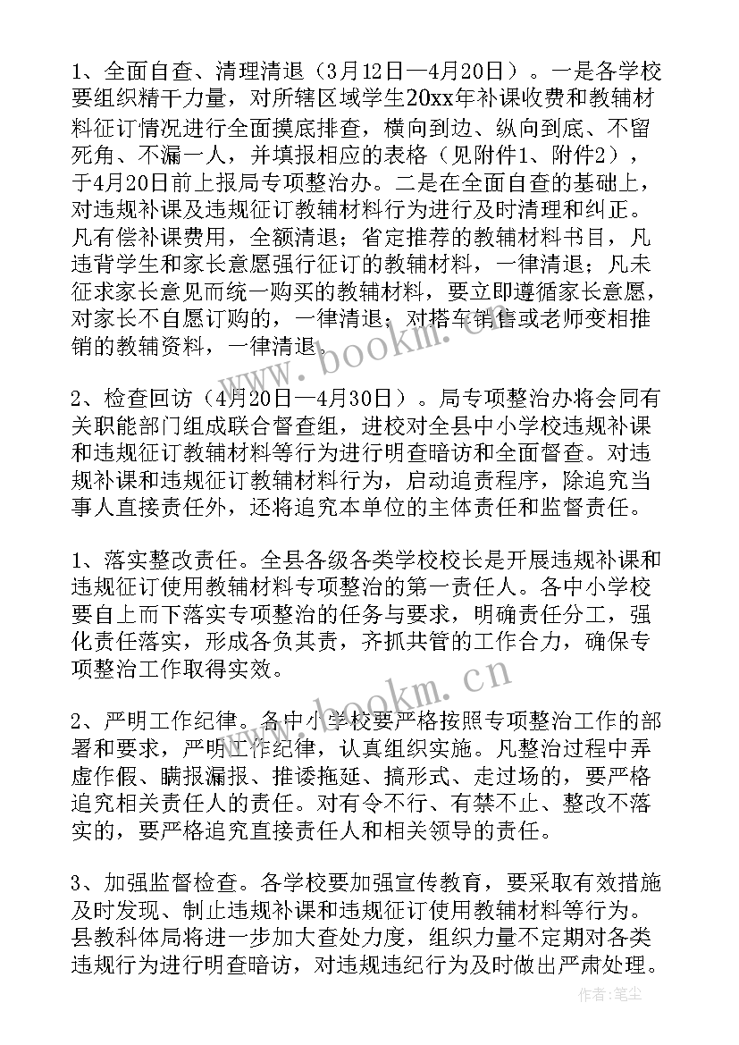 2023年学生社团整改方案和整改措施 学校教辅材料整改方案(优质8篇)