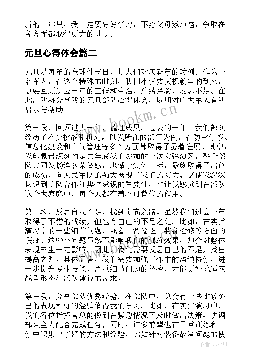 2023年元旦心得体会(精选9篇)