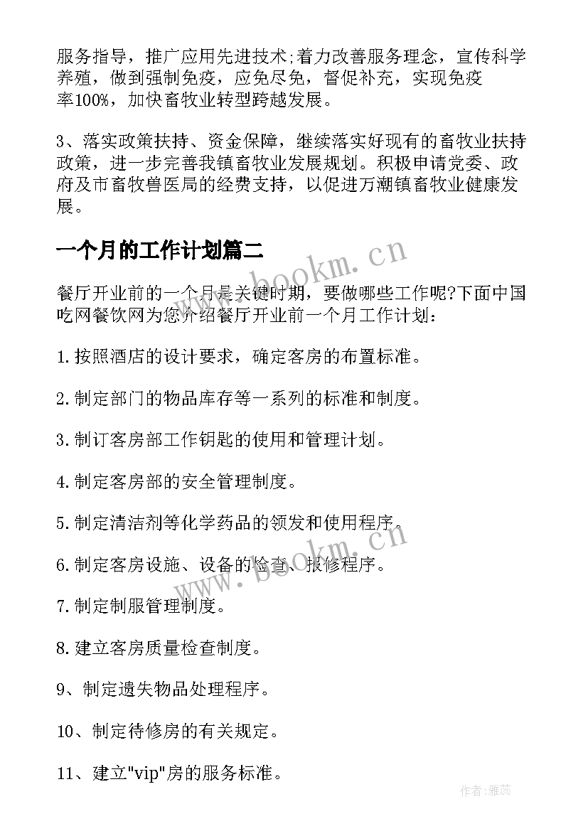 最新一个月的工作计划 下一个月的工作计划(模板5篇)