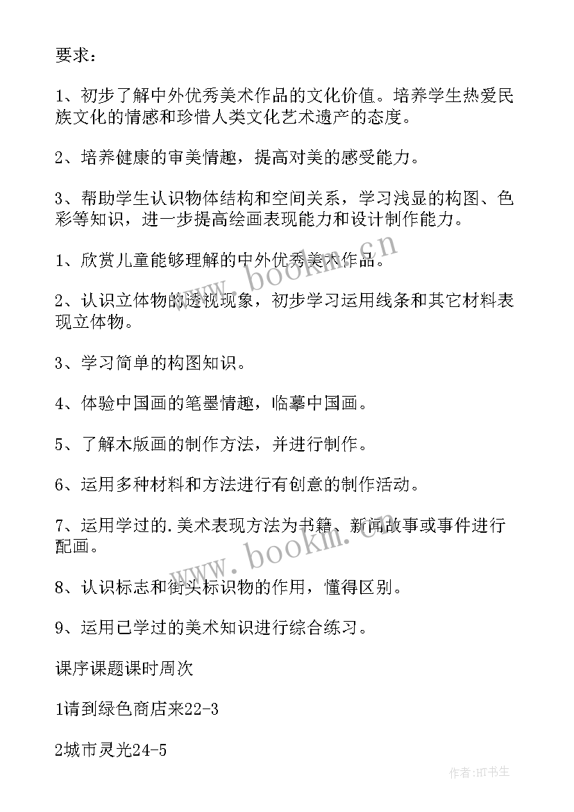 2023年小学美术教学工作计划(优质5篇)