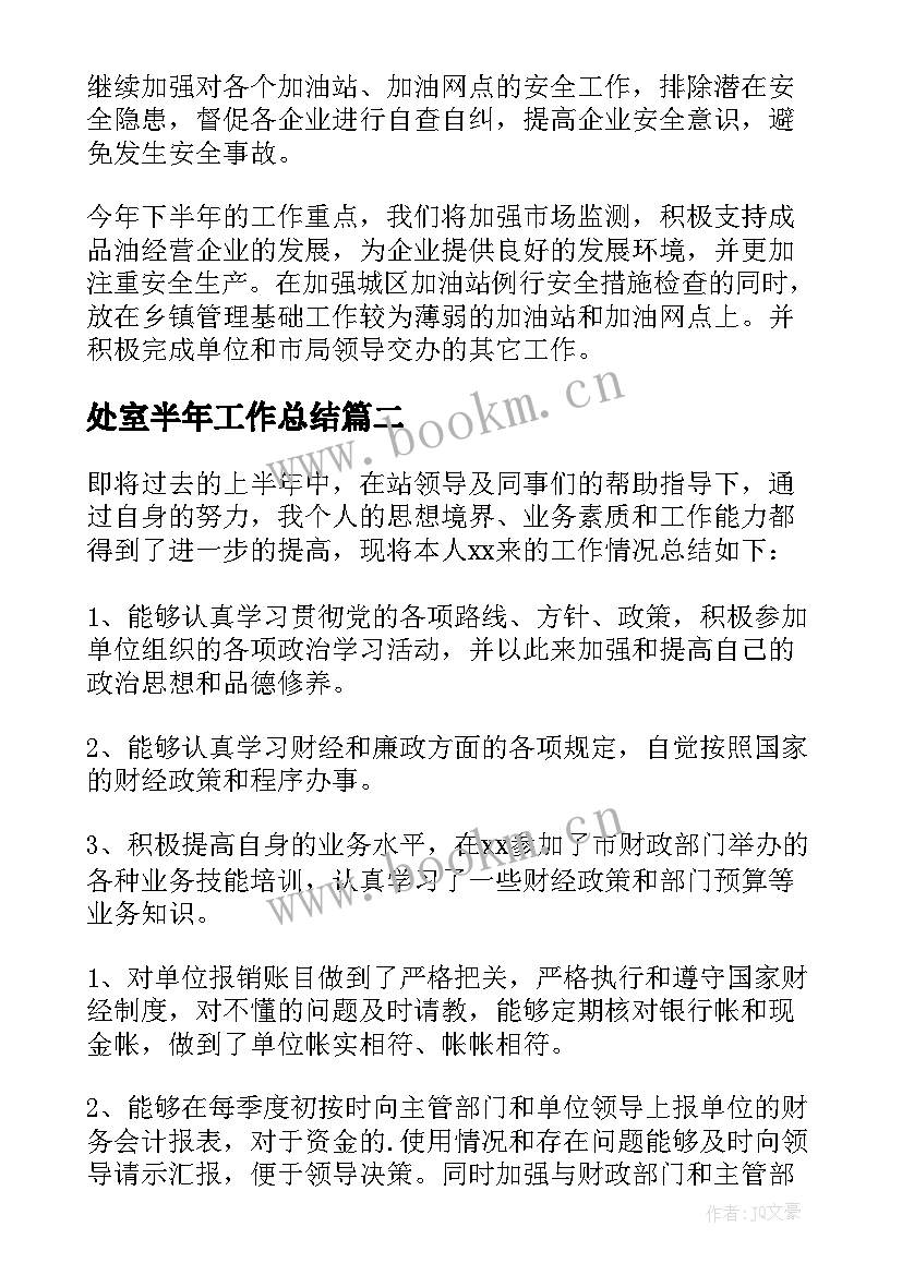 2023年处室半年工作总结(精选5篇)