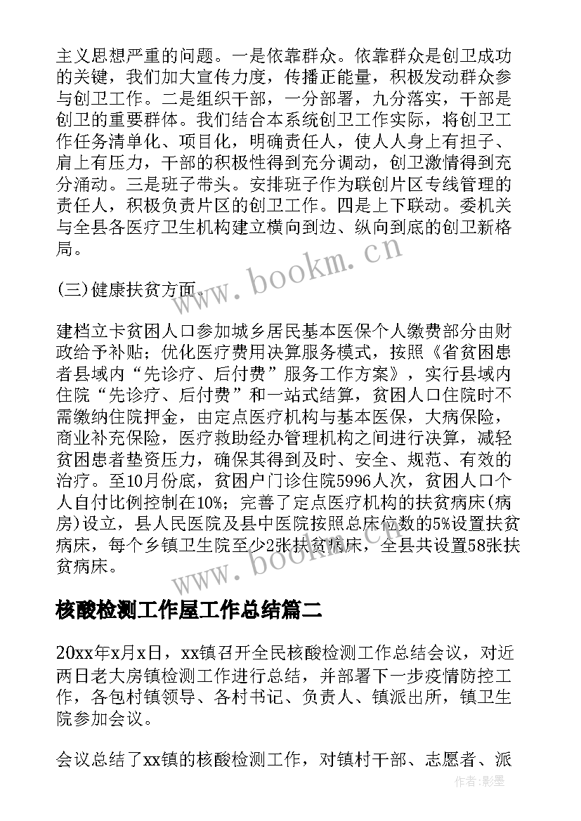 2023年核酸检测工作屋工作总结 核酸检测工作总结(大全10篇)