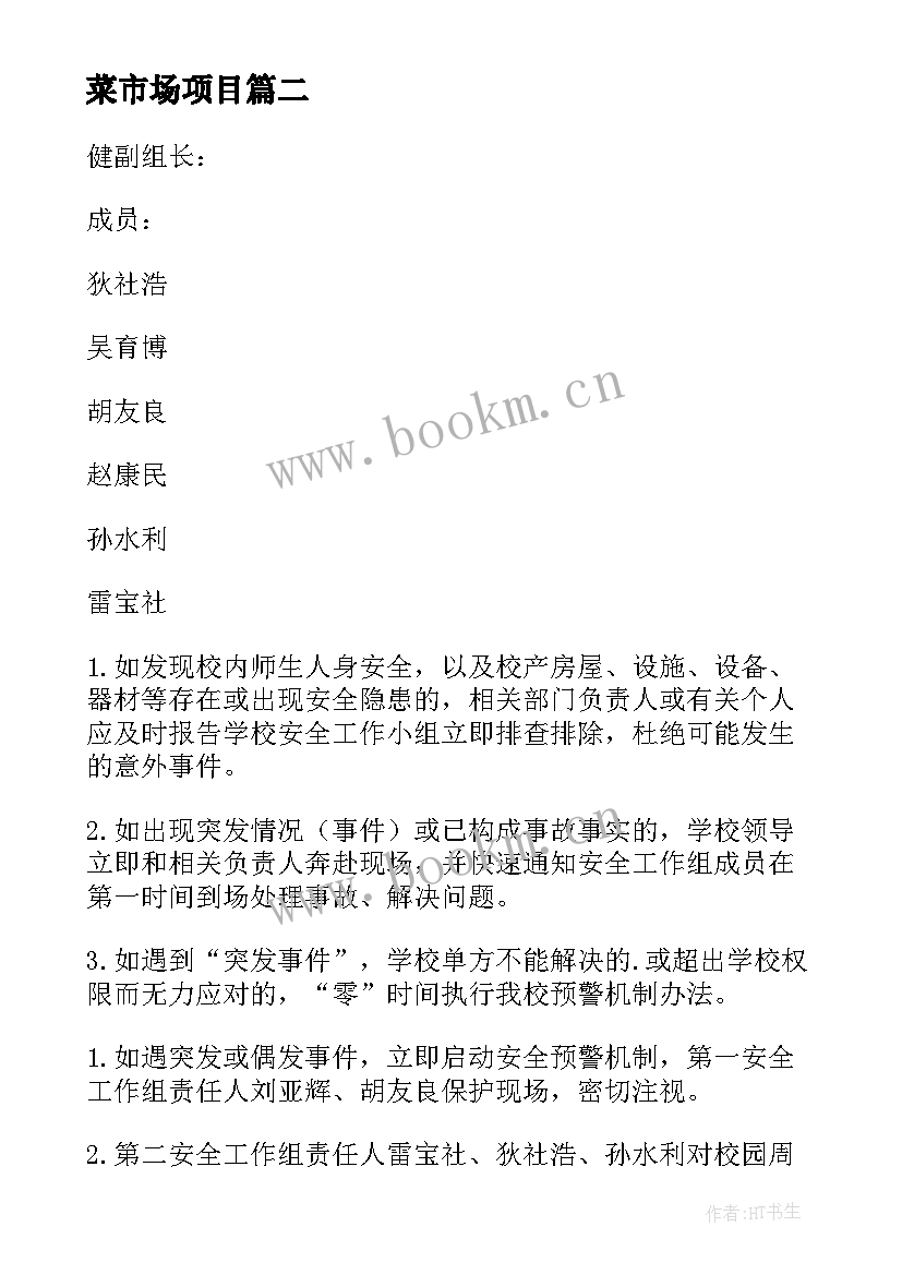 2023年菜市场项目 农村小学整改方案(优质7篇)