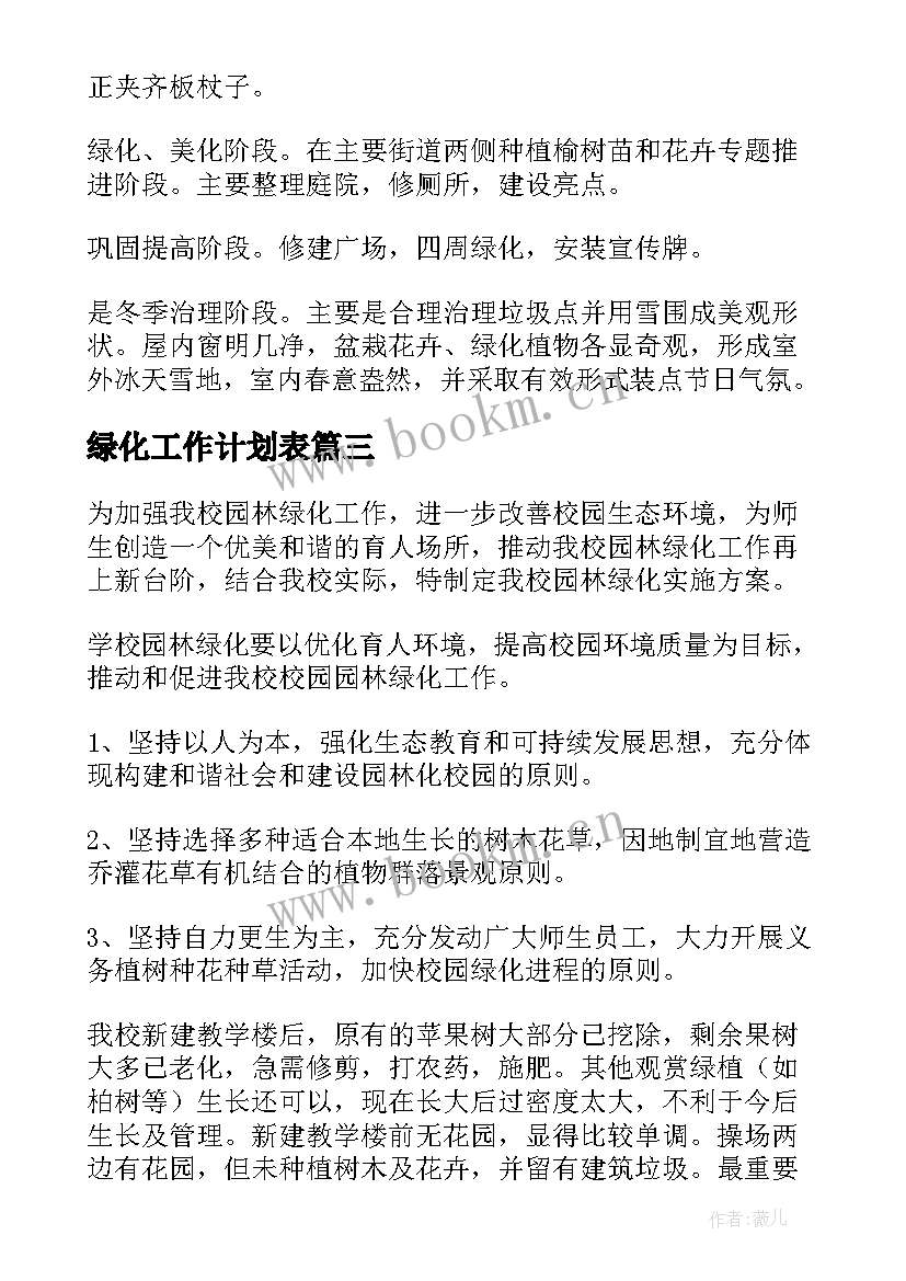 2023年绿化工作计划表 园林绿化工作计划(优质7篇)