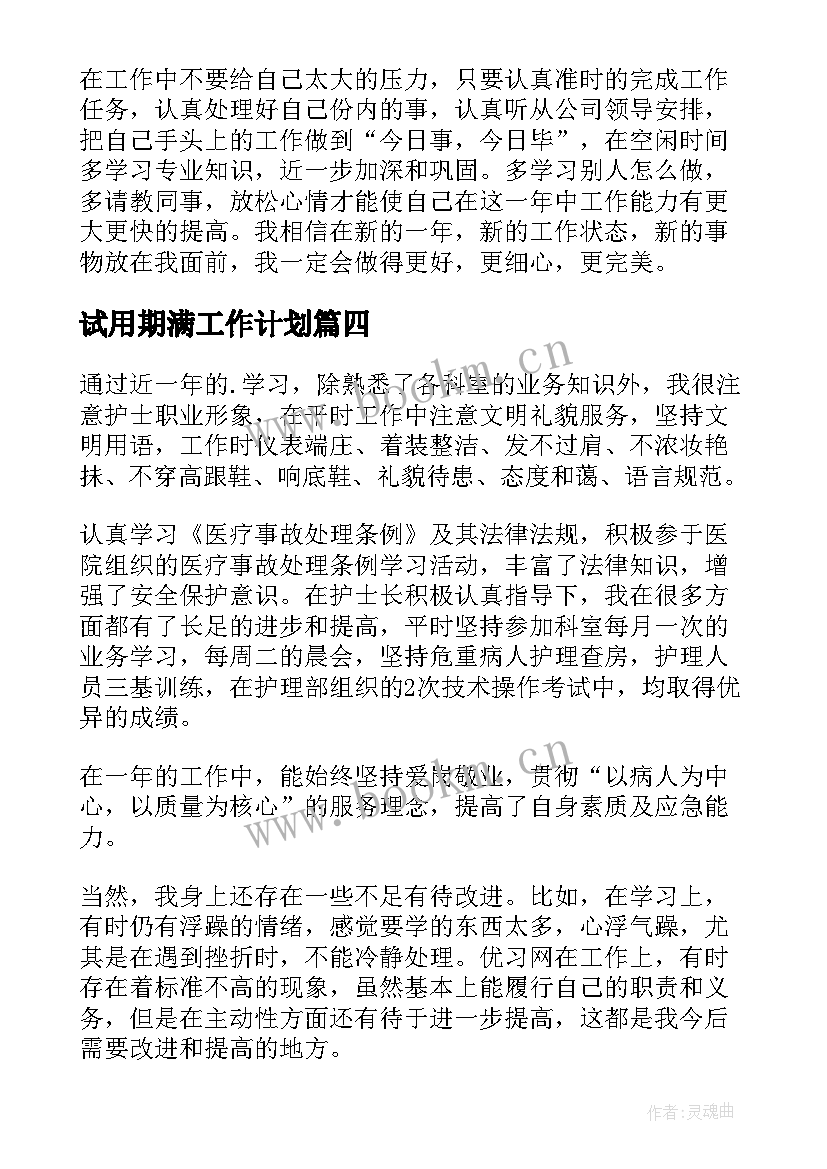 试用期满工作计划 试用期工作计划(实用9篇)